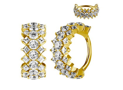 Кольцо-кликер из кобальт-хрома Серсея золотой 1.2 мм (16 G)